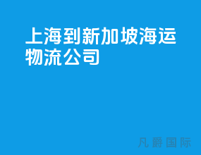 上海到新加坡海运物流公司