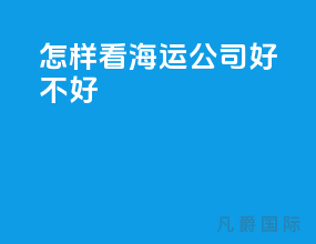怎样看海运公司好不好
