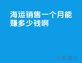 海运销售一个月能赚多少钱啊