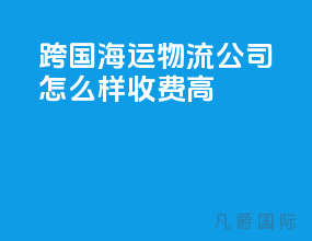 跨国海运物流公司怎么样收费高