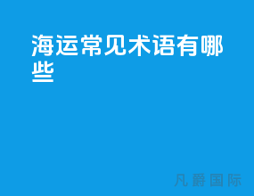 海运常见术语有哪些