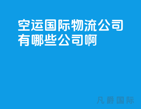 空运国际物流公司有哪些公司啊