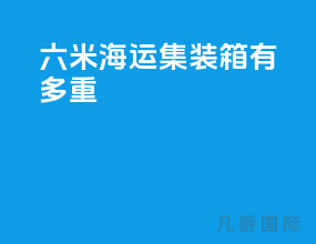 六米海运集装箱有多重