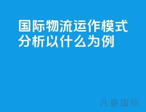 国际物流运作模式分析以什么为例