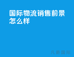 国际物流销售前景怎么样