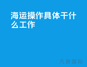 海运操作具体干什么工作