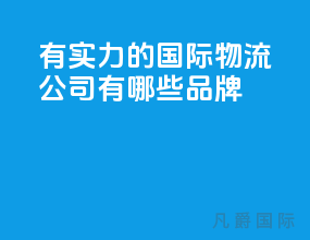有实力的国际物流公司有哪些品牌