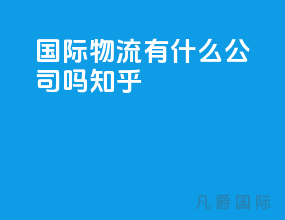 国际物流有什么公司吗知乎