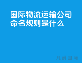 国际物流运输公司命名规则是什么