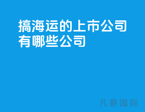 搞海运的上市公司有哪些公司