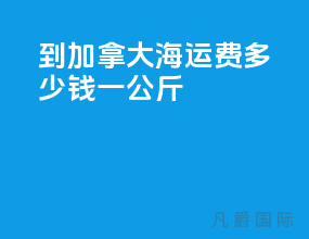 到加拿大海运费多少钱一公斤