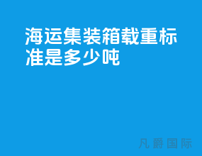 海运集装箱载重标准是多少吨