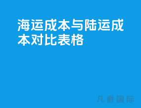 海运成本与陆运成本对比表格