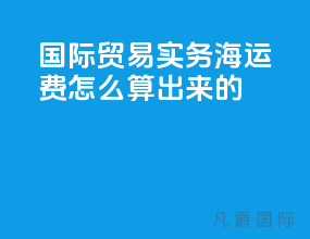 国际贸易实务海运费怎么算出来的