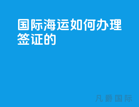 国际海运如何办理签证的