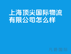 上海顶尖国际物流有限公司怎么样