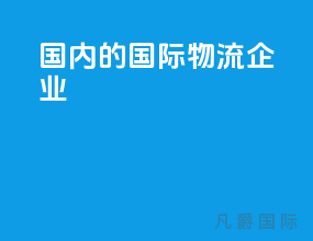 国内的国际物流企业