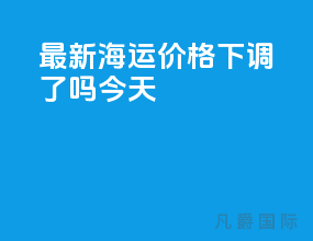 最新海运价格下调了吗今天