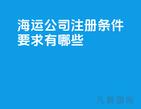海运公司注册条件要求有哪些
