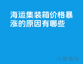 海运集装箱价格暴涨的原因有哪些