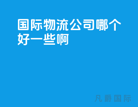 国际物流公司哪个好一些啊