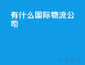 有什么国际物流公司