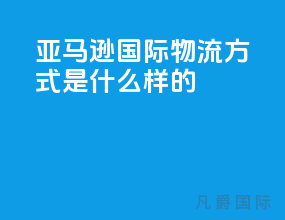亚马逊国际物流方式是什么样的