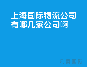 上海国际物流公司有哪几家公司啊