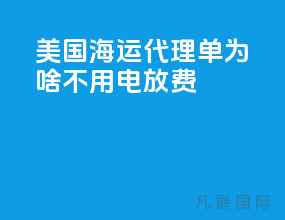 美国海运代理单为啥不用电放费