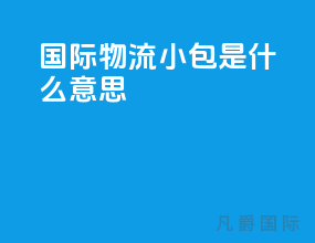 国际物流小包是什么意思