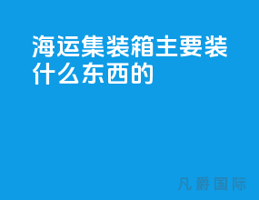 海运集装箱主要装什么东西的