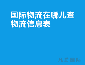 国际物流在哪儿查物流信息表