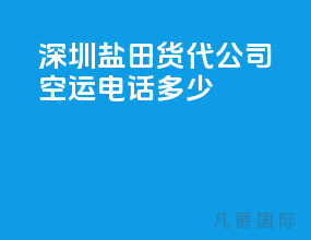 深圳盐田货代公司空运电话多少