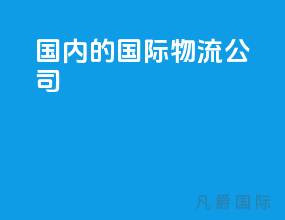 国内的国际物流公司