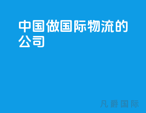 中国做国际物流的公司