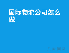 国际物流公司怎么做