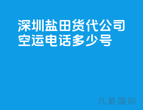 深圳盐田货代公司空运电话多少号