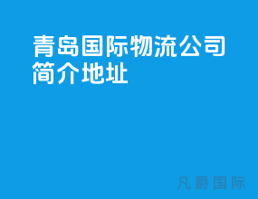 青岛国际物流公司简介地址