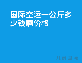 国际空运一公斤多少钱啊价格