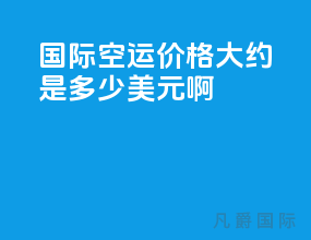 国际空运价格大约是多少美元啊