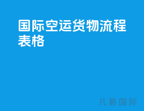 国际空运货物流程表格