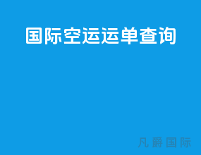 国际空运运单查询