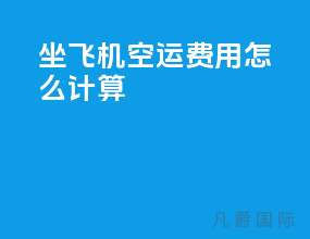坐飞机空运费用怎么计算