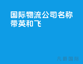国际物流公司名称带英和飞