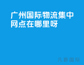 广州国际物流集中网点在哪里呀