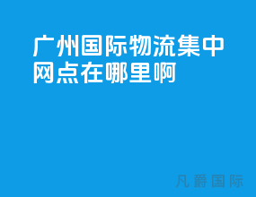 广州国际物流集中网点在哪里啊