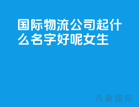 国际物流公司起什么名字好呢女生