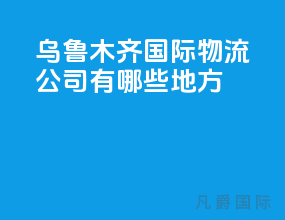 乌鲁木齐国际物流公司有哪些地方