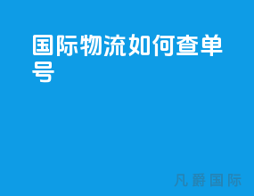 国际物流如何查单号