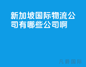 新加坡国际物流公司有哪些公司啊